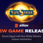 Lançamento de novo jogo da Zillion Games – Liberte sua fortuna no ensolarado Egito com a mecânica exclusiva do jogo Sun Strike!